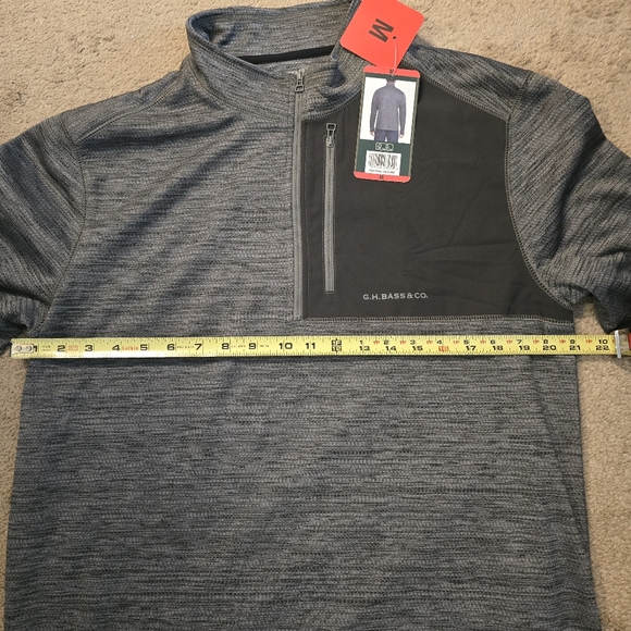 G.H. Bass Men's Quarter Zip Fleece Top Zippered Chest Pocket Size M Medium Gray - Picture 8 of 11